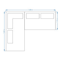 AVRA καναπές οικιακού χώρου 308x243x111 ταπετσαρία ΕΠΙΛΟΓΗΣ Αντιγραφή